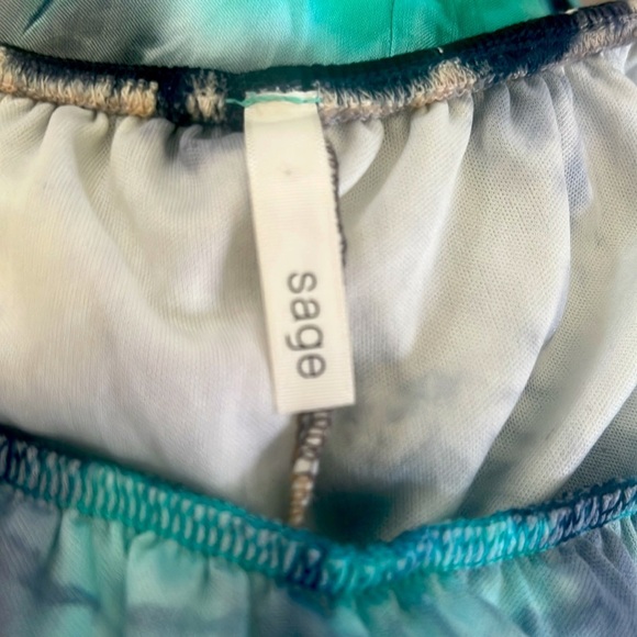 SAGE -Elegant Blue Tie-Dye Maxi Dress - Picture 5 of 7